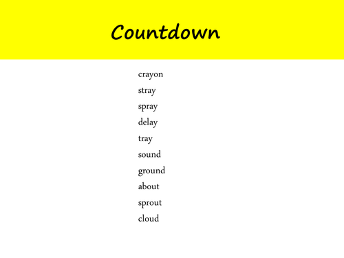 COUNTDOWN powerpoint for Phase 5 phonics