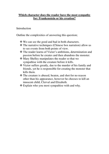 Frankenstein literary analysis essay topics picture
