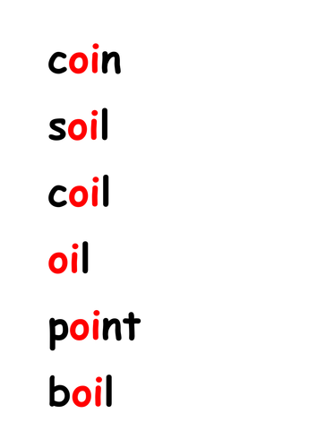 oi digraph pictures and words matching | Teaching Resources