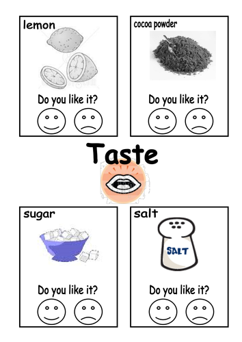 Senses 'taste' recording sheet | Teaching Resources