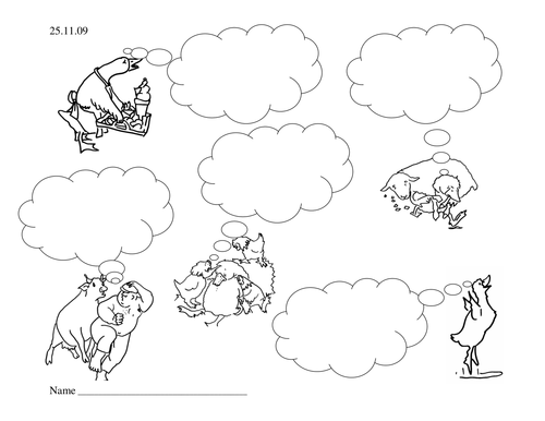 What is Farmer Duck thinking? thought bubbles