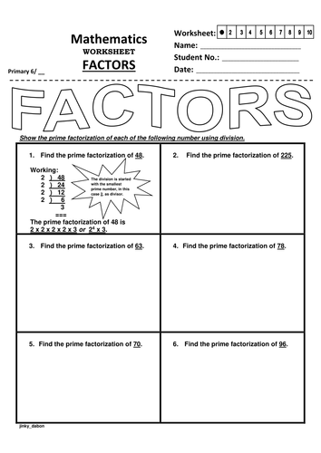 KS3 Prime Factorisation using Division
