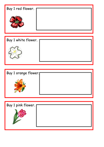 Garden Centre/ Flower shop - shopping cards