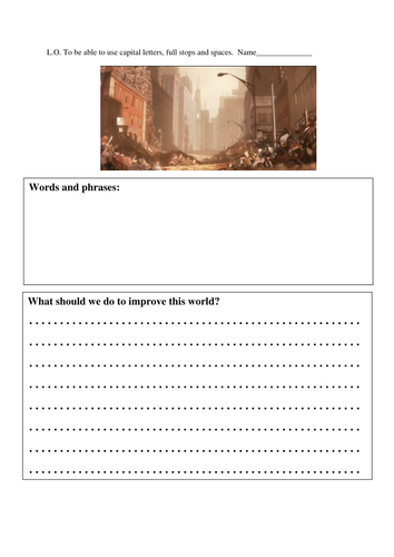 Wall E worksheet - improving the environment. | Teaching Resources