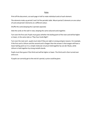 Periodicity Play Your Cards Right