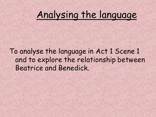 Much Ado About Nothing: Language Analysis Lesson