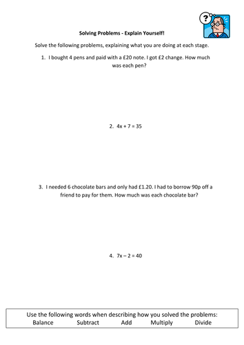 Solving Problems - Explain Yourself!