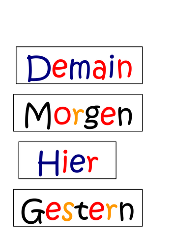 Time phrase display in French and German