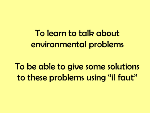 Environment lesson- problems and solutions