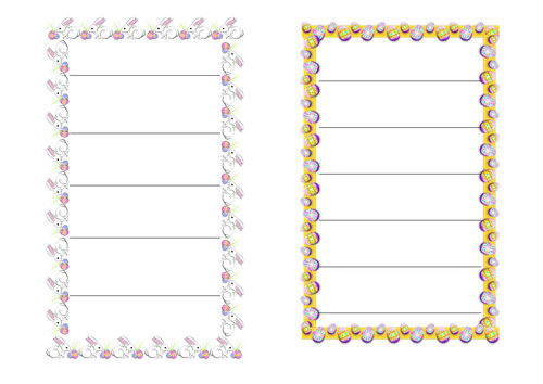 Easter border writing frames