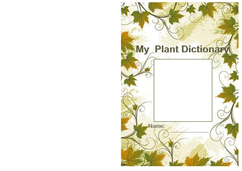 Plant dictionary 2 sided plant key words