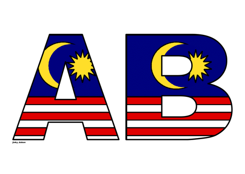 Malaysian Flag Alphabet and Numbers