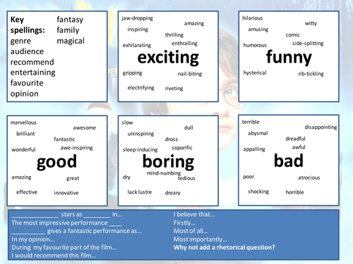 Harry Potter Film Review Word Mat