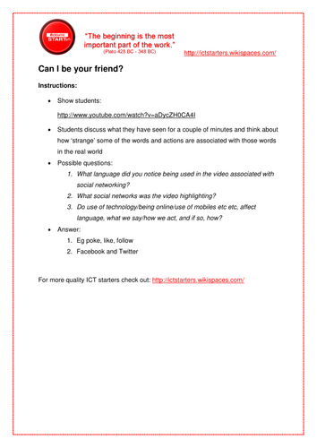 Can I be your friend?