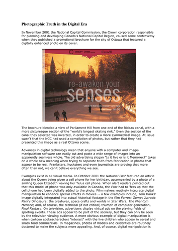 Photographic truth in the digital era