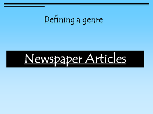 How to write a newspaper article
