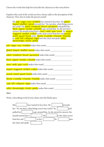 Describing Characters - narrative writing