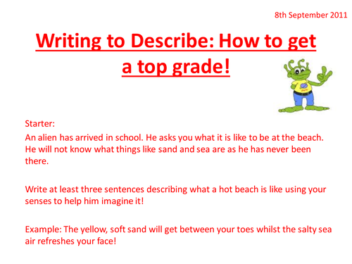 Using Interesting Sentences - Descriptive Writing