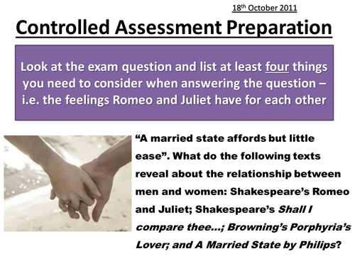 Romeo and Juliet Poetry WJEC assessment prep
