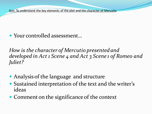 Controlled Assessment - Act I Scene 4