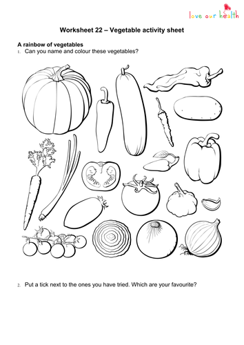 Winter Cooking Ideas for Kids Vegetable activity sheet Teaching Resources