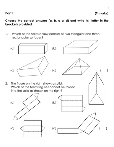 ks3 quiz 3d shapes and volume of cuboids teaching resources