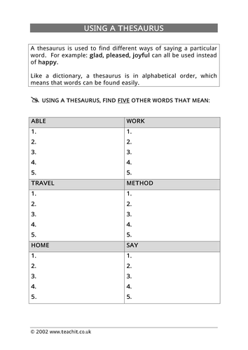 How to use a thesaurus