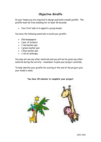 Objective Giraffe - Fun Activity