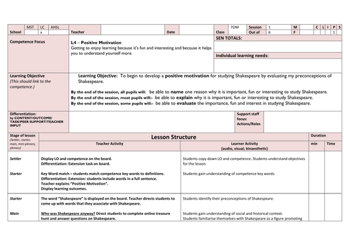 A Midsummer Night's Dream Lesson 1 Plan