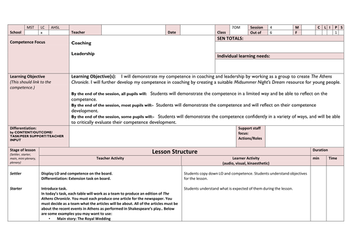 A Midsummer Night's Dream Lesson 5 Plan