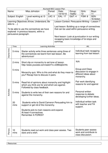 Lesson 7 - Persuasive Writing