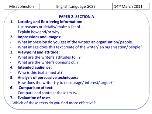GCSE English Exam Revision - Exam Skills