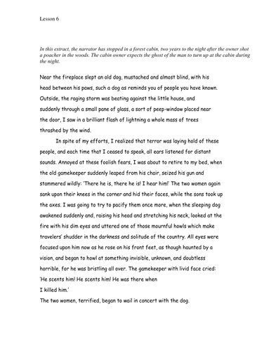 creative writing for year 7 lesson 6 teaching resources