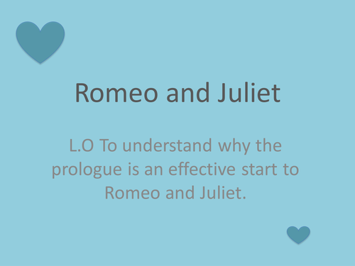 Romeo & Juliet Prologue Lesson and Resources