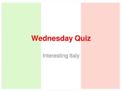 Cross Curricular Quiz - Italian Job