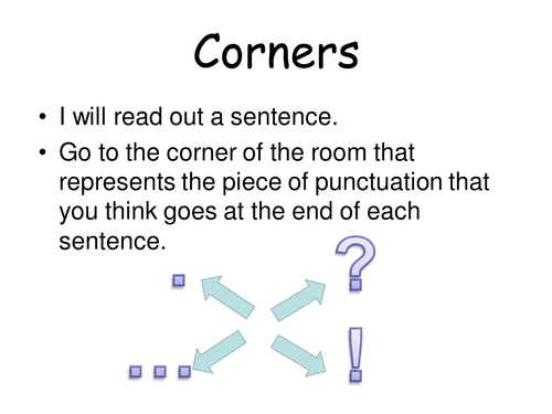 Corners - Punctuation Quiz For Revision