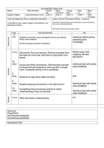 Lesson 4 - Persuasive Writing