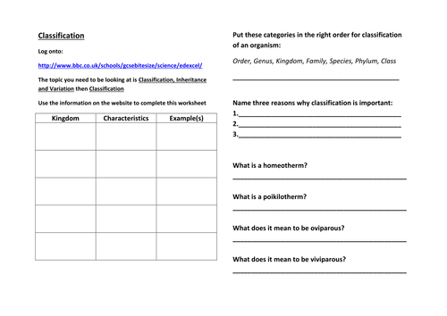 Classification revision aid