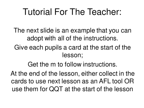 Teacher Tutorial Guide For Starters