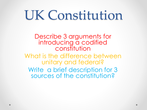 Unit 2 Lesson 5 the UK Constitution