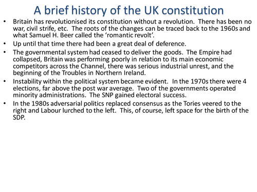 A brief history of the UK constitution