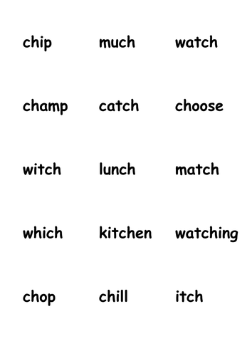 Ch words teaching resources