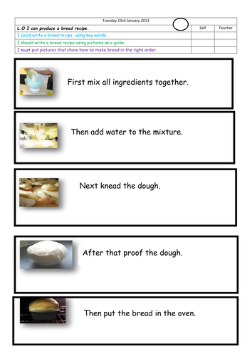 Instructions to order How to make Bread
