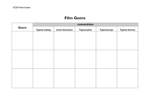 Genre Exercise Sheet