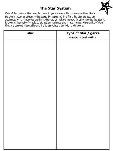 What Stars Star In Which Films Task