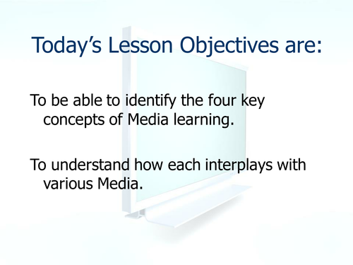 Media Studies Key Concepts Full lesson