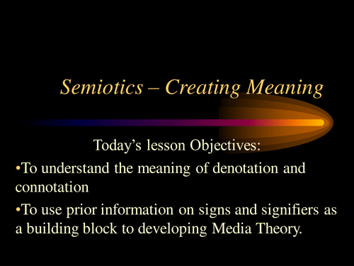Semiotics - Full Media Studies Lesson PP
