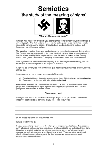 Semiotics Handout For Media Students