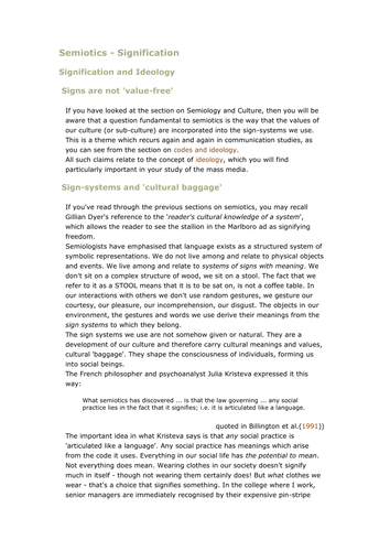 A Student Guide To Semiotics