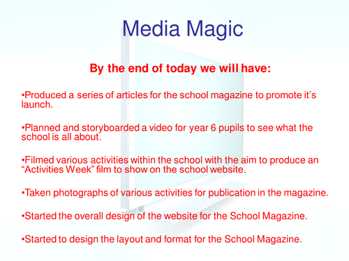 Taster Day Media Studies GCSE